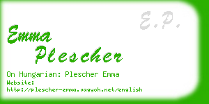 emma plescher business card